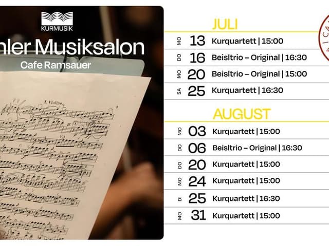 Konzert des Kurquartetts - Ischler Musiksalon im Café Ramsauer