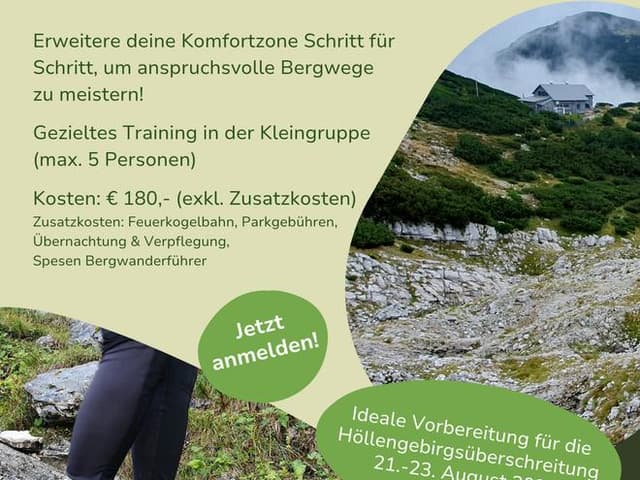 Entrenamiento de seguridad y técnica de marcha Höllengebirge