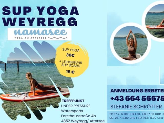 SUP YOGA Weyregg - namasee Yoga am Attersee mit Steffy