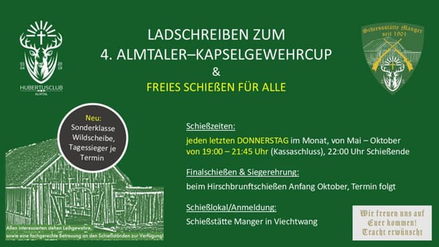4. Almtaler-Kapselgewehrcup & Freies Schießen für Alle